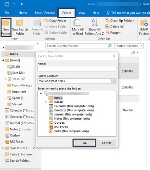 create outlook email archive